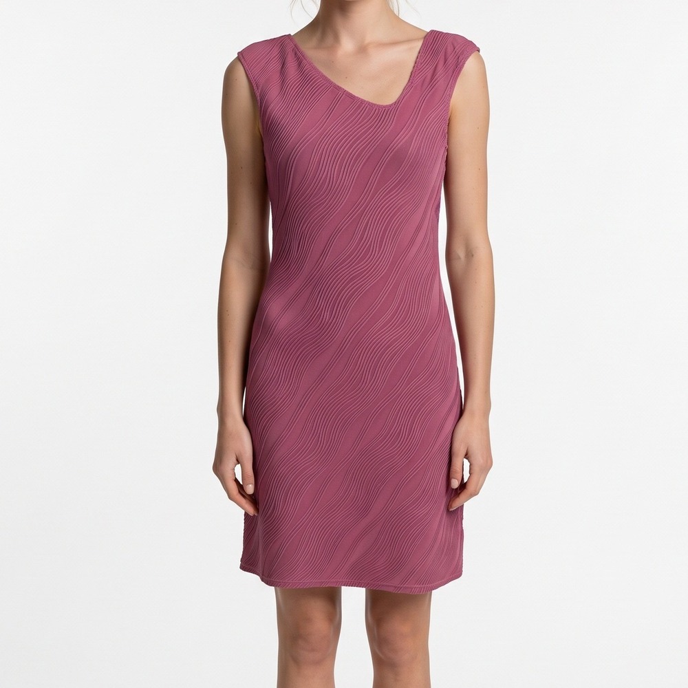 Donna Women's Medium Magenta Pink Wave Textured Sheath Dress Sleeveless Canada